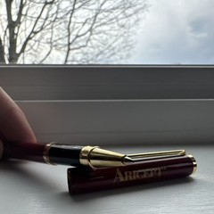 Aricept Donepezil HCl Burgundy Gold Pharmaceutical Collectible Promo Pen