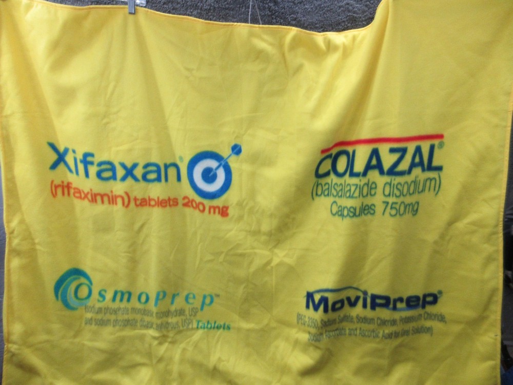 Pharmaceutical Drug Advertising Travel Blanket Salix COLAZAL XIFAXAN MOVIPREP