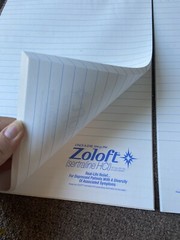 Zoloft 2 Full Size Note Pad Pharmaceutical Drug Rep Collectible Promo Unique 🌞