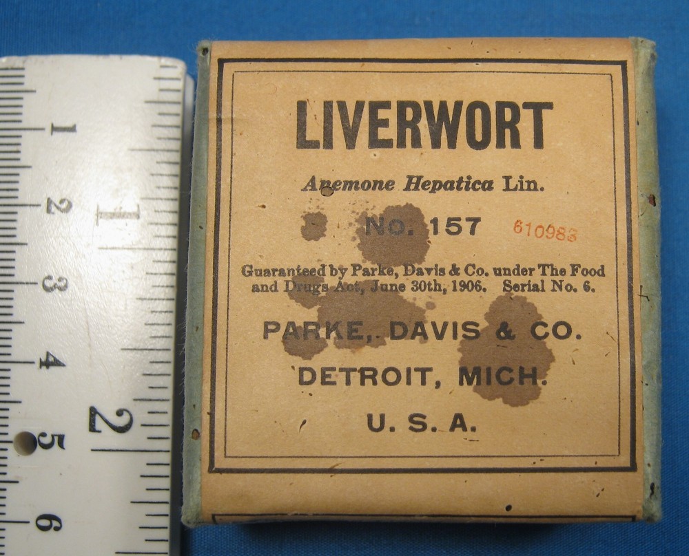VINTAGE PARKE-DAVIS LIVERWORT PAPER PACKAGE FREE SHIPPING AA