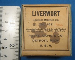 VINTAGE PARKE-DAVIS LIVERWORT PAPER PACKAGE FREE SHIPPING AA