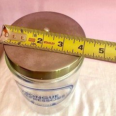 MCM GRAFCO BLUE Label MEDICAL Glass APOTHECARY TONGUE DEPRESSORS Canister EUC