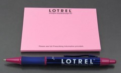 Lotrel Metal PEN, Pink Sticky Note Pad Drug Rep Pharmaceutical Promo Advertising