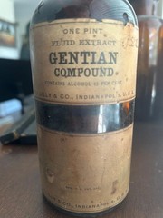 Vtg Gentian Compound (Lilly) and Liquid Peptone (Parke Davis) amber bottles EMPT