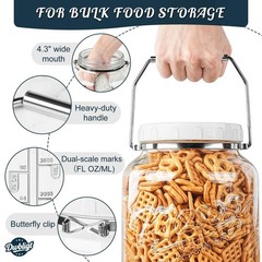 2 Pack 1.5 Gallon Large Fermentation Jars with Airtight Lids & Airlocks, Wide…