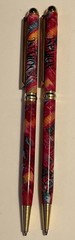2x Vintage RARE Pharmaceutical NORVASC DRUG REP PEN Pair Artistic Colors Heavy