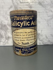 Vintage Puretest Cardboard Container United Drug Company Rexall Salicylic Acid