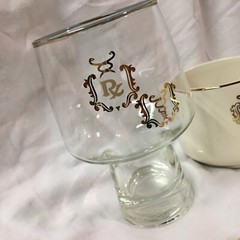 DOCTOR PHARMACIST Apothecary CADUCEUS RX GOLD RIM Coffee Cup and Glass Set