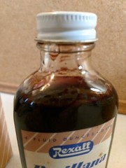Antique Vintage Rexall Cough Syrup Rexillana Glass Bottle Original box old stock