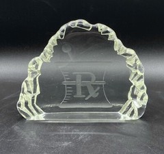 Pharmacist Rx Art Glass Iceberg Display Award Wendell August Forge