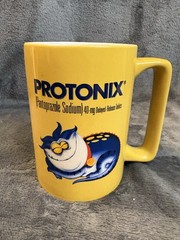Medical Advertising Ceramic Coffee Cup Protonix (Pantoprazole Sodium) 40mg/ I.V.