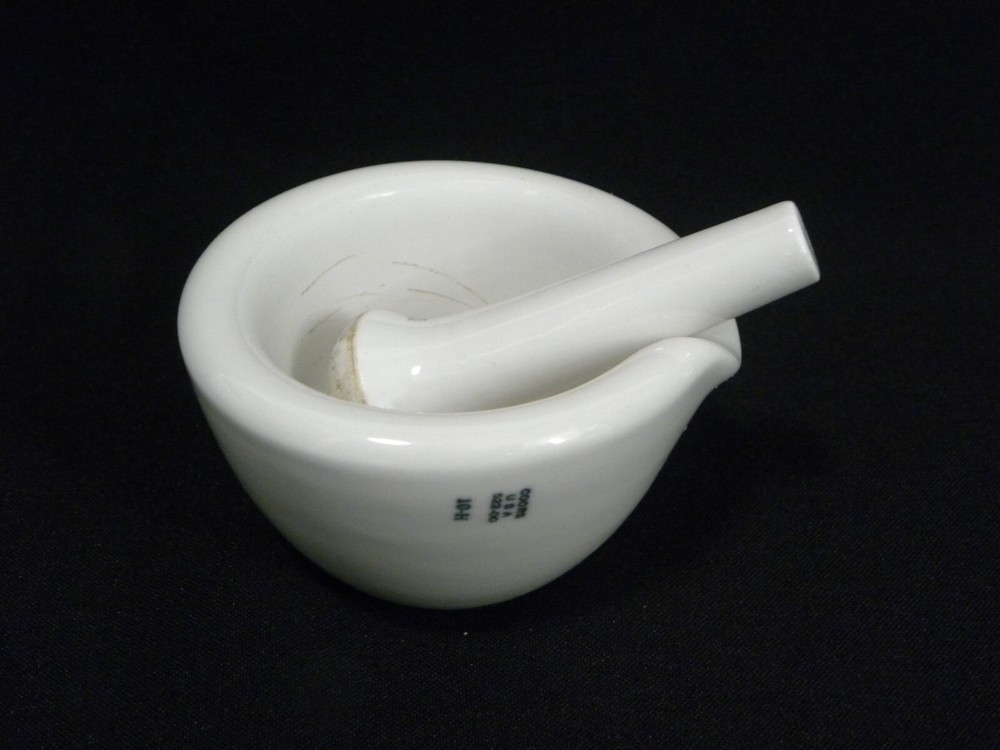 Vintage Used Coors USA Lab Mortar 522-00 and Pestle 000 Set, #2