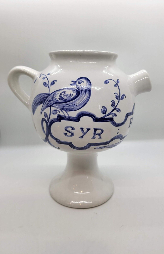 Apothecary Pharmaceutical Jar SYR ROSAR SOL By Lilly Made in Portugal 1989