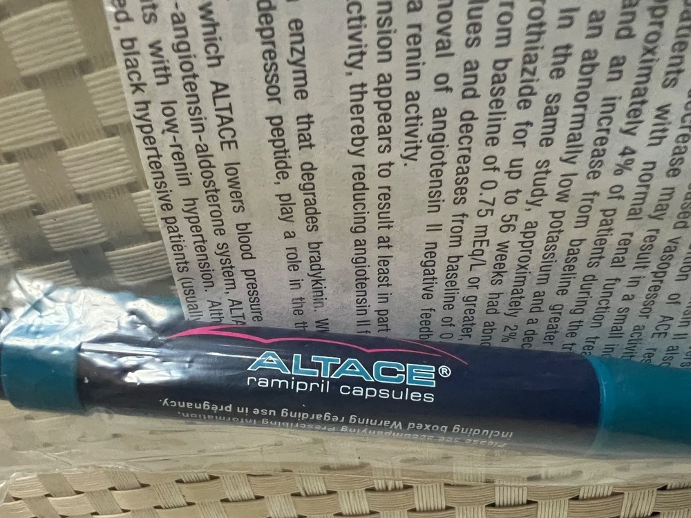 Drug Rep Pharmaceutical Memorabilia ALTACE Pen w/Info Sheet, NIP