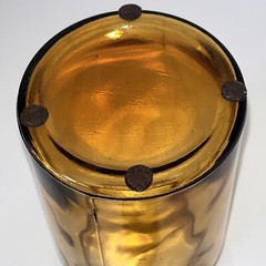 Antique Amber Pharmacy Drug Store Glass Apothecary Jar Bottle Marked 1000 8.5”H