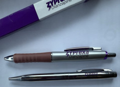 Lot of 2 Zyprexa Metal PENS Drug Rep Pharmaceutical Promo Advertising