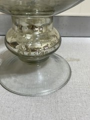 VTG TALL HAND BLOWN GLASS APOTHECARY JAR WITH LID 18”