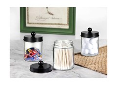 Amolliar 4 Pack Apothecary Jars Bathroom Vanity Storage Organizer S… Fast Ship