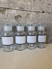 Vintage Glass Apothecary Jar Bottles T.C.W. Co Theodore C Wheaton Blank Label