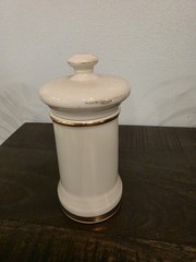 Fol. Bellad. Ceramic Apothecary Jar With Lid – Ceramic Pharmaceutical VTG 7.5 „