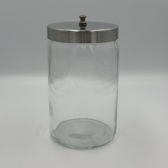 Apothecary Medical Glass Jar Canister with Stainless Steel Lid 7×4″