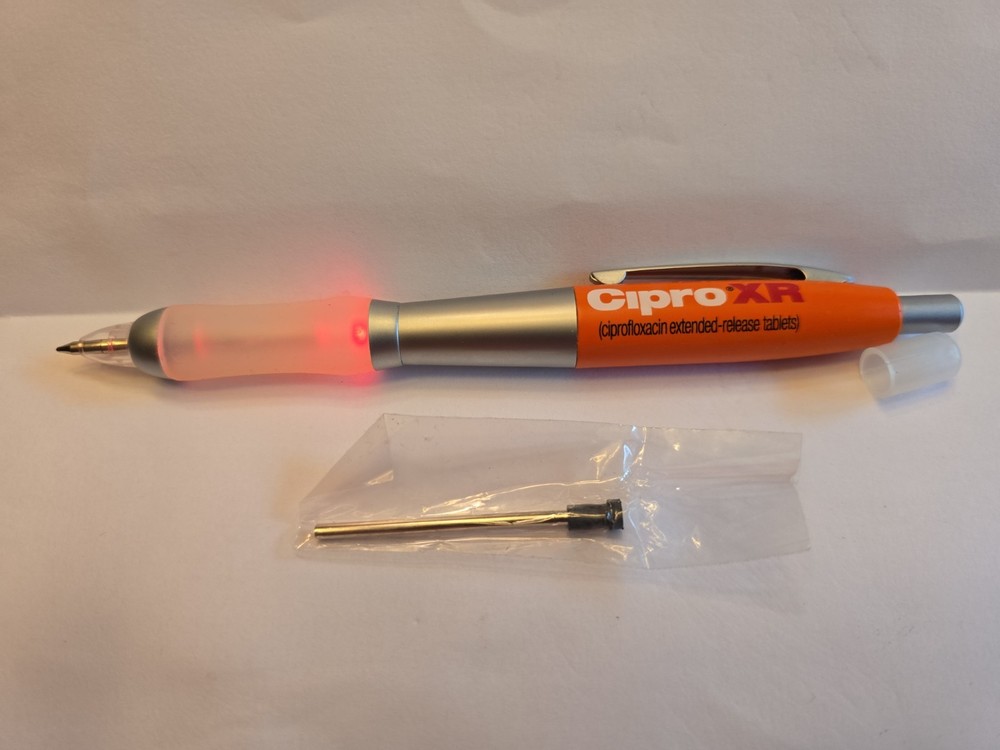 Rare CIPRO XR Lighted Metal Pen Pharmaceutical Drug Medical Promo