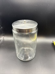 GRAFCO USA Apothecary Medical Glass Jar Canister with Stainless Steel Lid 7×4″