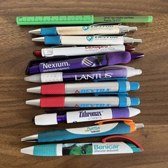 Lot 11 Metal Plastic Pharmaceutical Drug Rep Pens Medical Collectibles *Most Dry