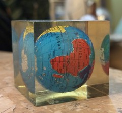 Vintage Zantac Glaxo Roche Pharmaceutical Acrylic Globe Paperweight