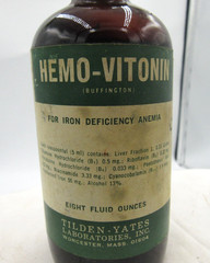 BW – 1950’s Tilden & Yates Hemo Vitonin Worcester Mass Amber Medicine bottle