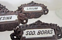 1800s Apothecary Drawer Pulls Handles Knobs Label Under Glass Pharmacy Cabinet