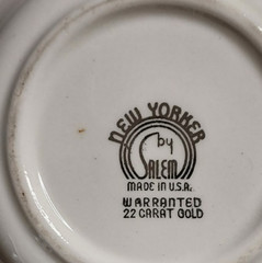 Old Advertising Ashtray Greenway Pharmacy Steel Baltimore New Yorker Salem 22KT