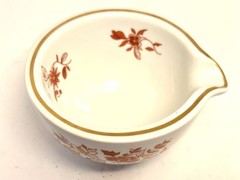 Vintage PORCELAINE DE PARIS Floral Mortar Only Ivory Orange Gold Decor Lafitte