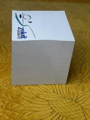 Vintage Promo Sticky Note Paper Cube White Memo Pad Pharma Ad Logo