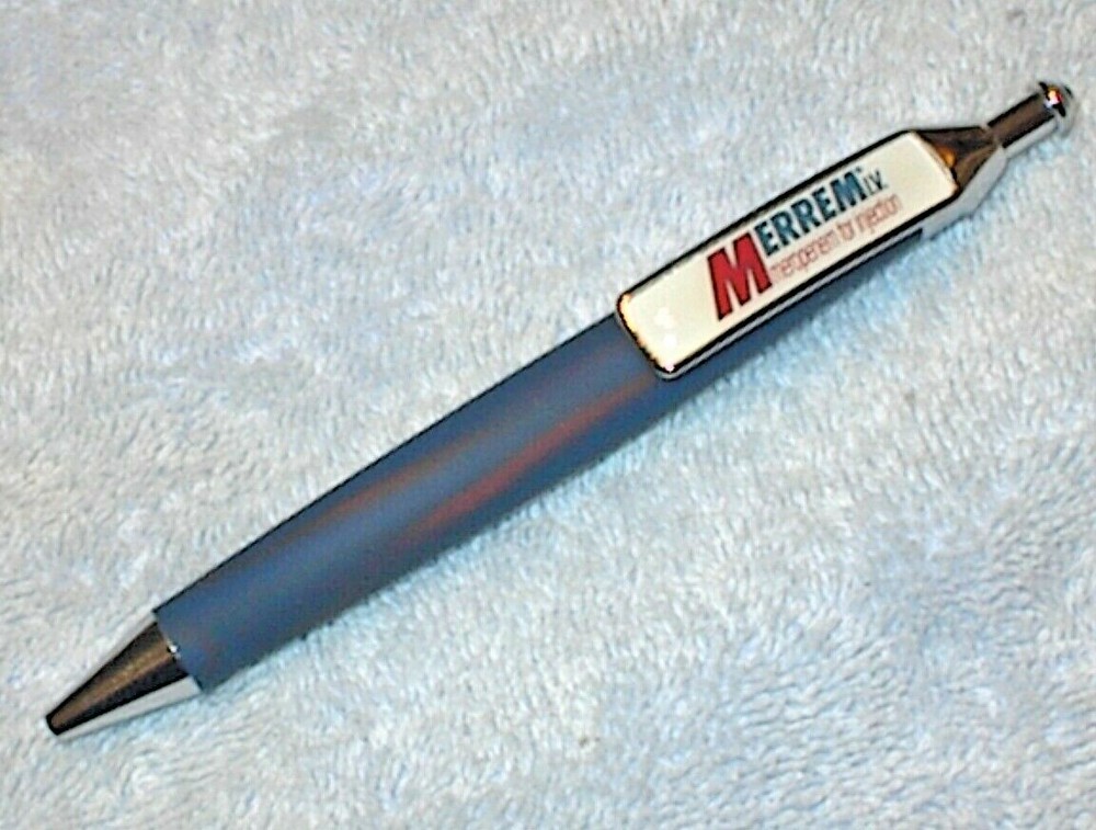 MERREM RUBBER COATED WEIGHTED HEAVY METAL DRUG REP PEN RED WHITE & BLUE RARE