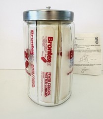 Brontex Pharmaceutical Drug Rep Promo Glass Canister Jar W/Tongue Depressors