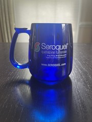 Seroquel Pharmaceutical Sales Rep Promotional Mug Cobalt Blue Heavy Acrylic
