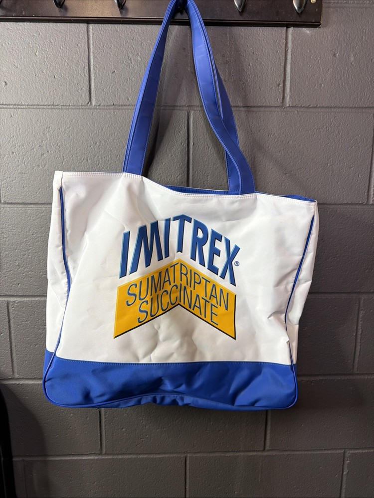Imitrex Pharmaceutical Tote Bag Heavy Duty Large Drug Rep Promo Zipper Closure