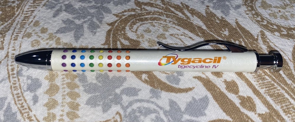 Drug Rep TYGACIL Collectible Heavy Metal Pharmaceutical Pen RARE
