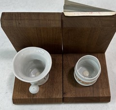 Pharmaceutical Vintage 1982 Lilly Mini Apothecary Bookends Darvocet-N 100 Wood