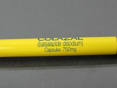 Rare Thin Yellow Colazal Metal PEN Drug Rep Pharmaceutical Promo Advertising