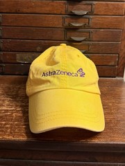 Astra Zeneca Pharmaceutical Promo Hat Yellow One Size Adjustable Embroidered