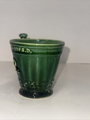 Vintage McCoy Schering Coricidin Pharmacy RX Green Ceramic Apothecary Mortar Mug