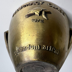 Rx Pharmacy Class 1972 Secundum Artem Brass Mortar and Pestle Schering HEAVY