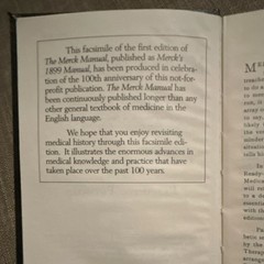 Merck Merck’s 1899 Manual Facsimile First Edition 100th Anniversary Black Book