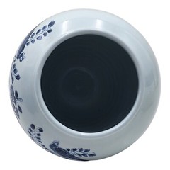 Vintage Italy Italian Apothecary Drug Tobacco Jar Vase Blue White Bals Loca