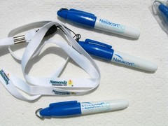 Drug Rep 3 Nasacort AQ Plastic Stubby Sharpies W/ Clip White Blue Brand New :-)