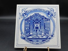 Delft Porcelain Pill Tile Burroughs Wellcome 20th Anniv. Pharmacy Apothecary
