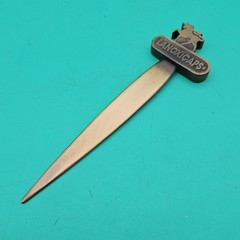 Vintage Lanoxicaps Digoxin Solution In Capsules Letter Opener Unicorn Brass