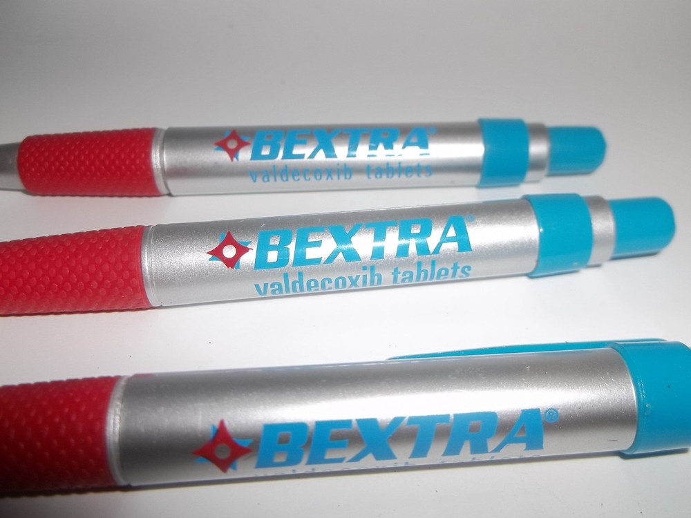 Lot of 3 Bextra Pharmaceutical Promo Pens – Discontinued Drug Rep Marketing
